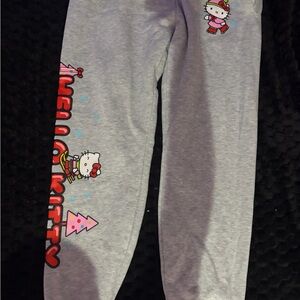 Hello Kitty Gray and Pink Kids Sweatpants
